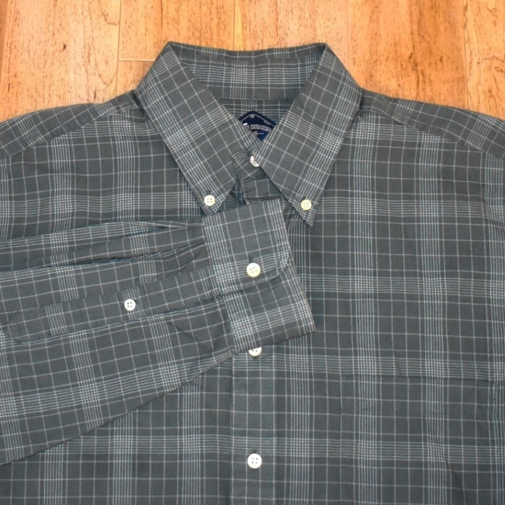 Bills Khakis Button Down Shirt Mens XL Grey‎ Excellent Classic Fit Plaid LS